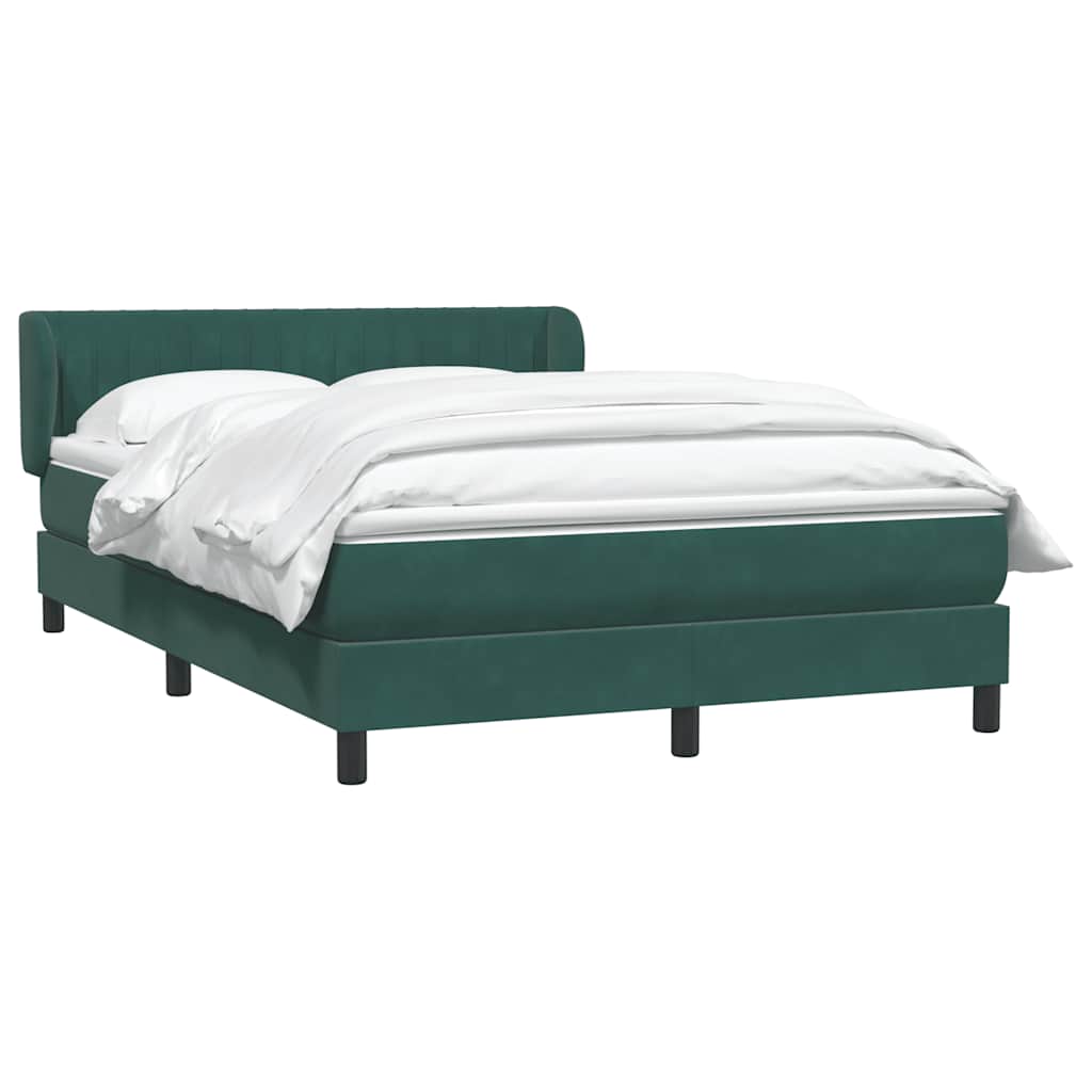 Cama box spring con colchón terciopelo verde oscuro 160x220 cm V9458 Vetonek