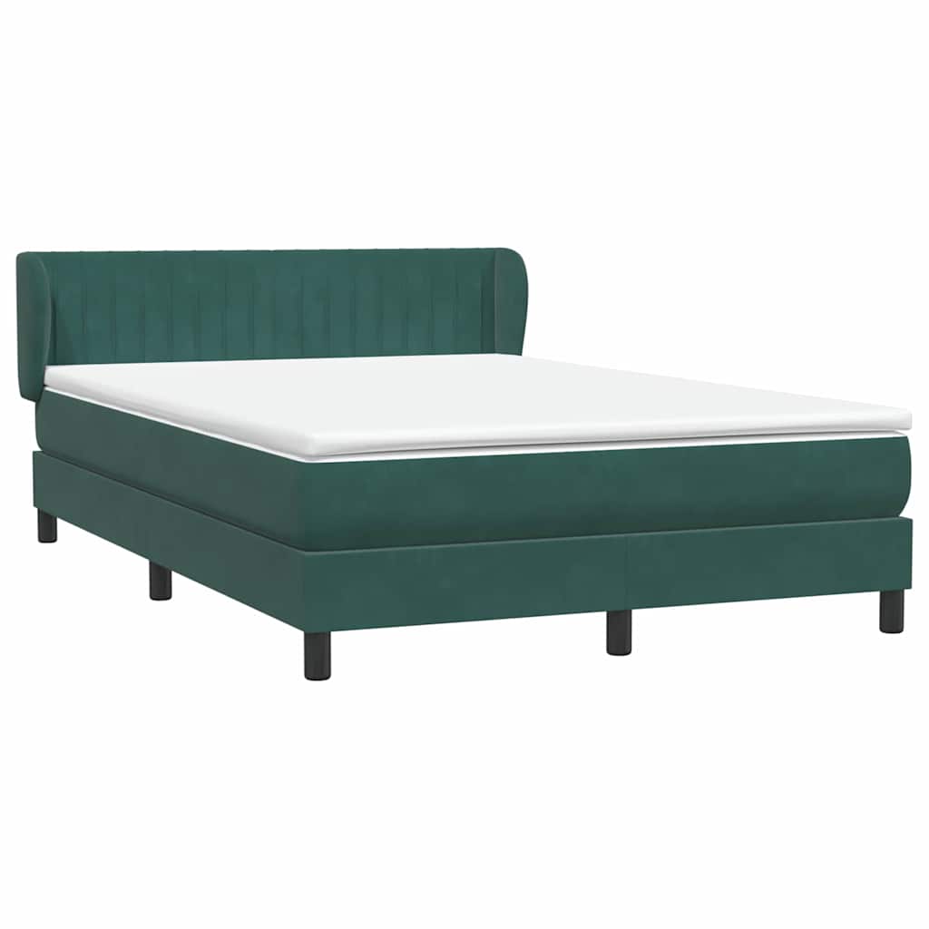 Cama box spring con colchón terciopelo verde oscuro 160x220 cm V9458 Vetonek