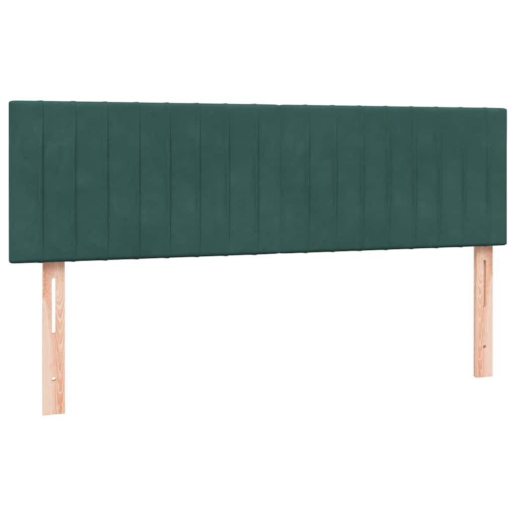 Cama box spring con colchón terciopelo verde oscuro 160x220 cm V9458 Vetonek