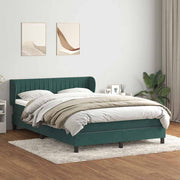 Cama box spring con colchón terciopelo verde oscuro 160x220 cm V9458 Vetonek