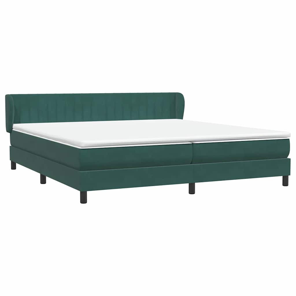 Cama box spring con colchones terciopelo verde oscuro 180x220cm V9519 Vetonek