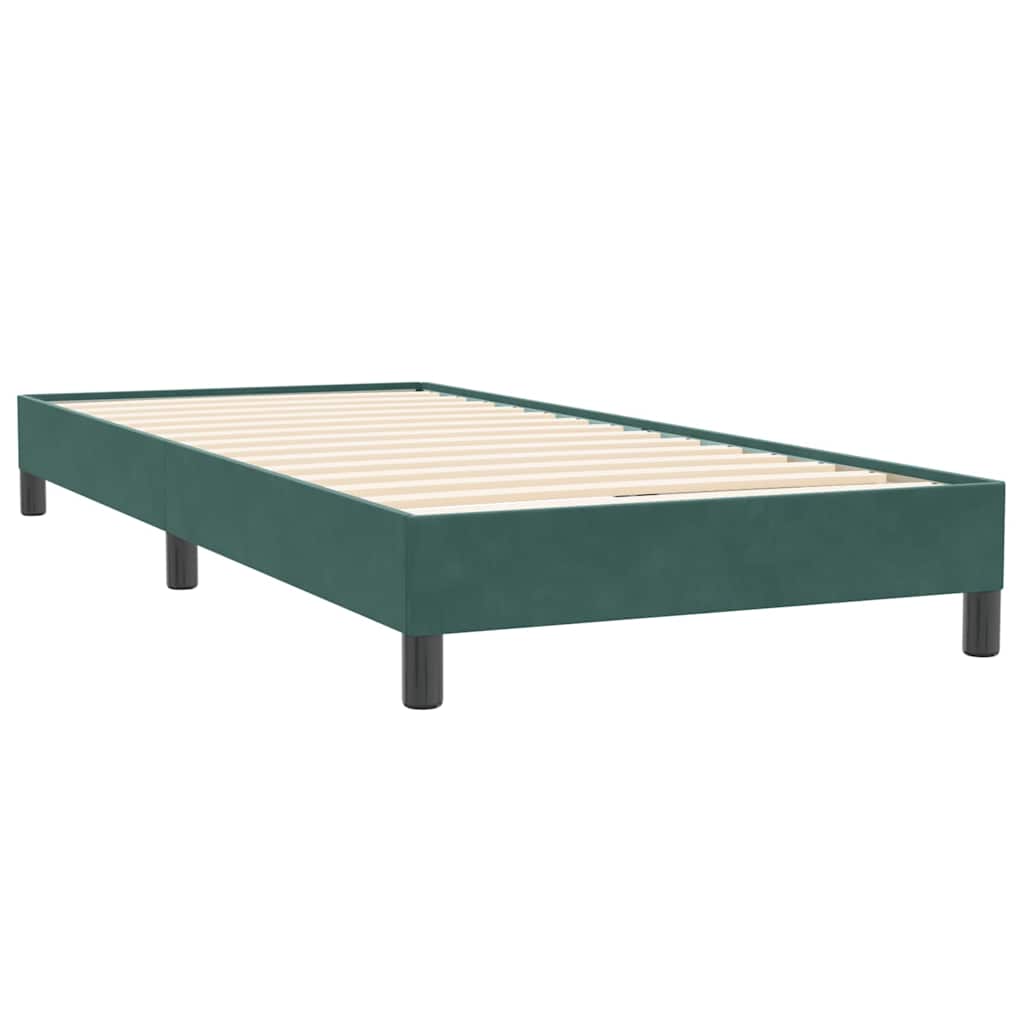 Cama box spring con colchón terciopelo verde oscuro 80x220 cm V0898 Vetonek
