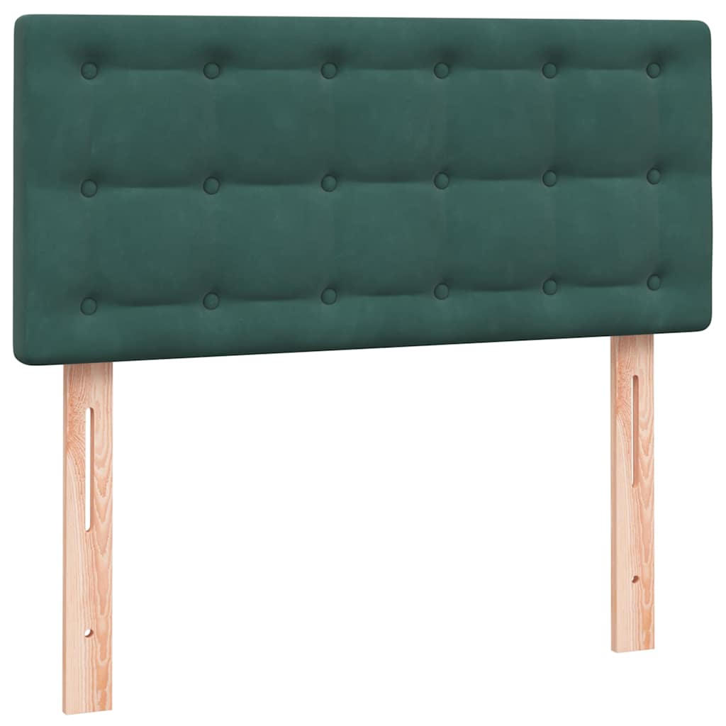 Cama box spring con colchón terciopelo verde oscuro 80x220 cm V0898 Vetonek