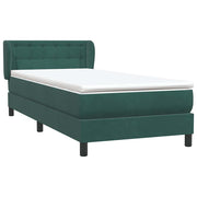 Cama box spring con colchón terciopelo verde oscuro 90x220 cm V0959 Vetonek