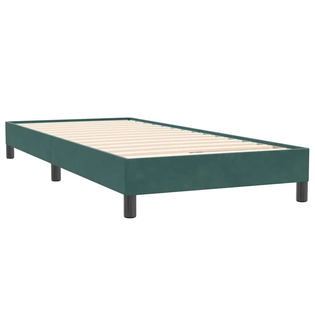 Cama box spring con colchón terciopelo verde oscuro 90x220 cm V0959 Vetonek