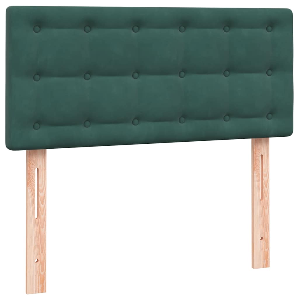 Cama box spring con colchón terciopelo verde oscuro 90x220 cm V0959 Vetonek