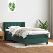 Cama box spring con colchón terciopelo verde oscuro 90x220 cm V0959 Vetonek