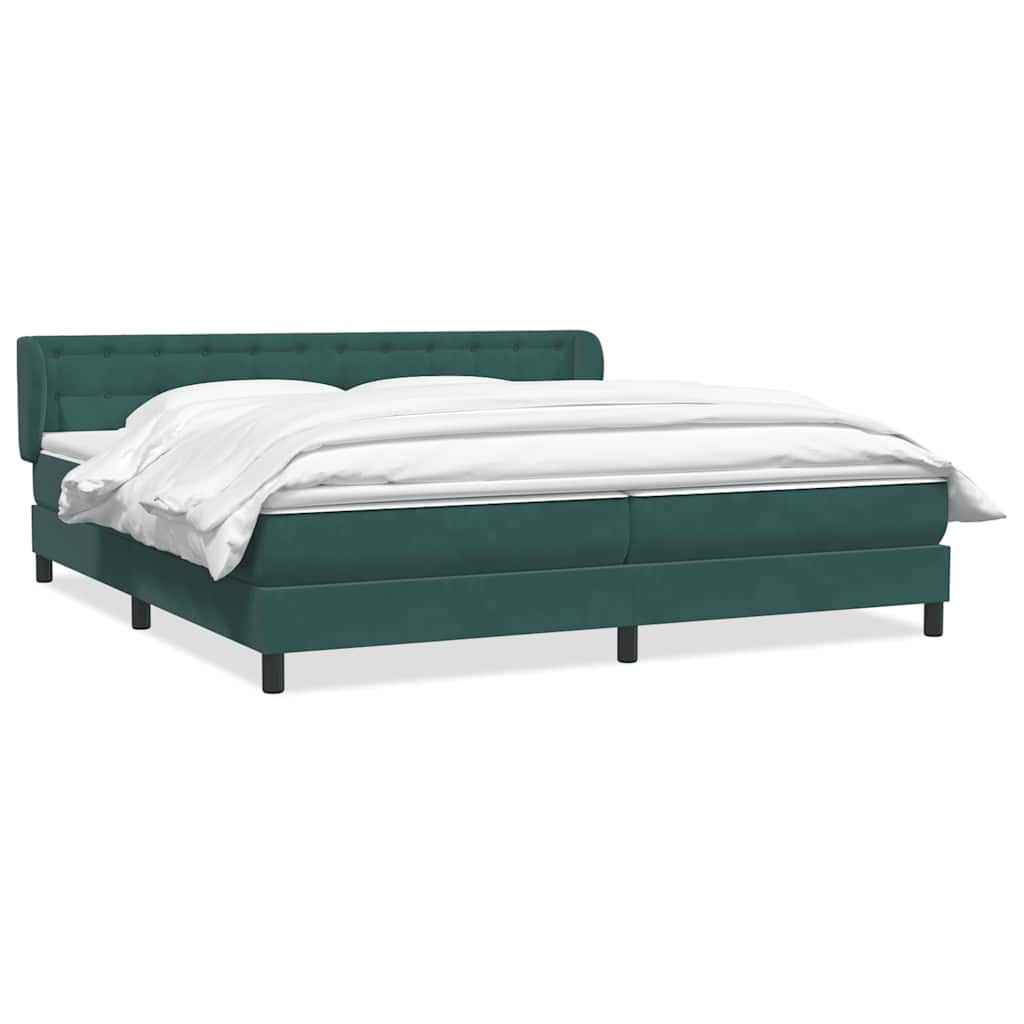 Cama box spring con colchones terciopelo verde oscuro 180x220cm V1192 Vetonek