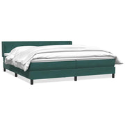 Vetonek Cama box spring con colchón terciopelo verde oscuro 180x220 cm