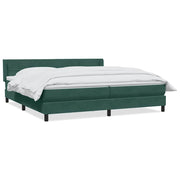 Vetonek Cama box spring con colchón terciopelo verde oscuro 180x220 cm