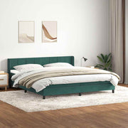 Cama box spring con colchón terciopelo verde oscuro 180x220 cm v3714 Vetonek