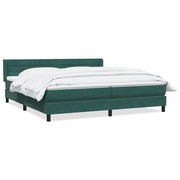 Vetonek Cama box spring con colchón terciopelo verde oscuro 180x220 cm
