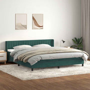 Cama box spring con colchón terciopelo verde oscuro 180x220 cm v5398 Vetonek