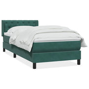 Vetonek Cama box spring con colchón terciopelo verde oscuro 80x210 cm