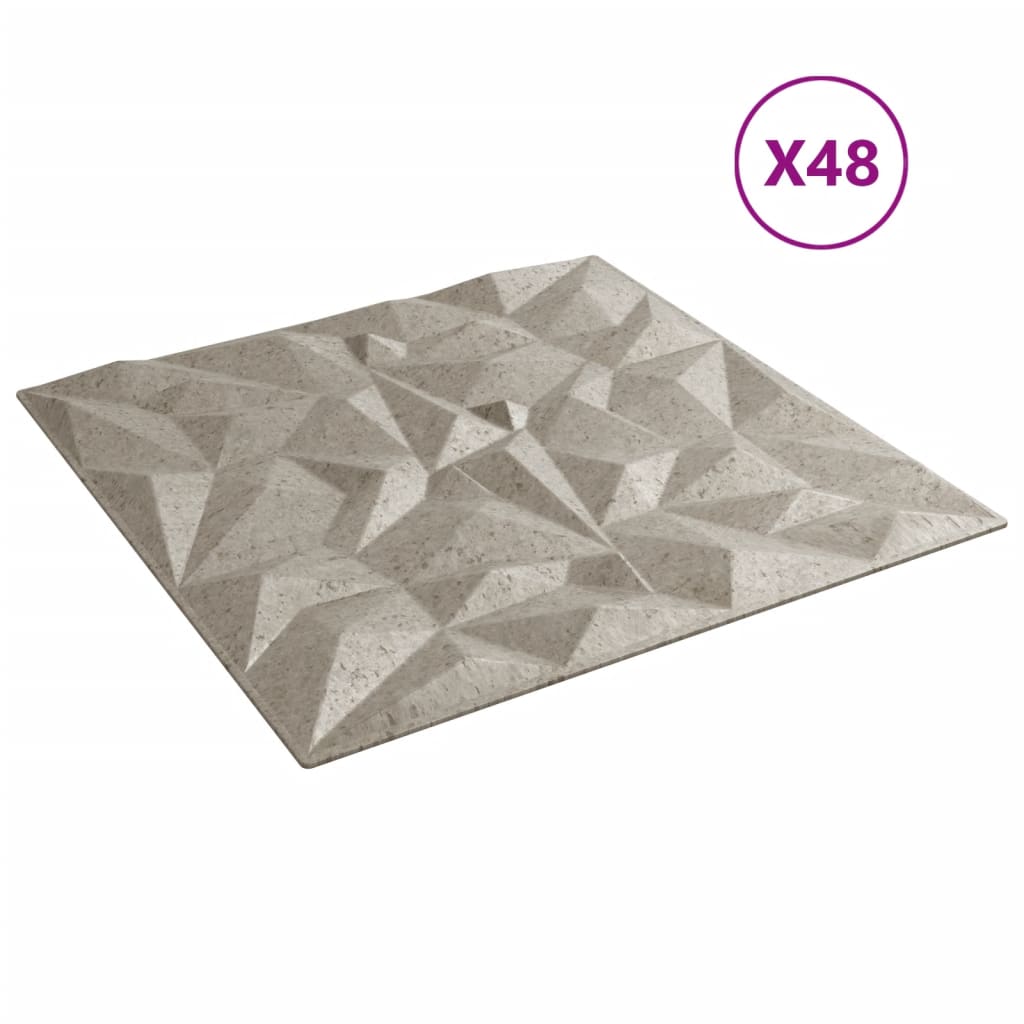 Paneles de pared 48 uds XPS amatista Beton 50x50 cm 12 m² V56