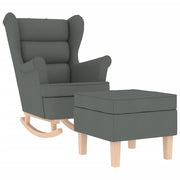 Vetonek Rocking chair with stool dark gray fabric