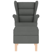 Rocking armchair with stool dark gray fabric v7699 - Vetonek