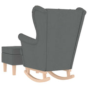 Rocking armchair with stool dark gray fabric v7699 - Vetonek