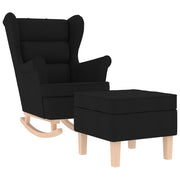 Vetonek Rocking chair with stool black fabric