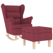 Vetonek Rocking chair with stool red red fabric