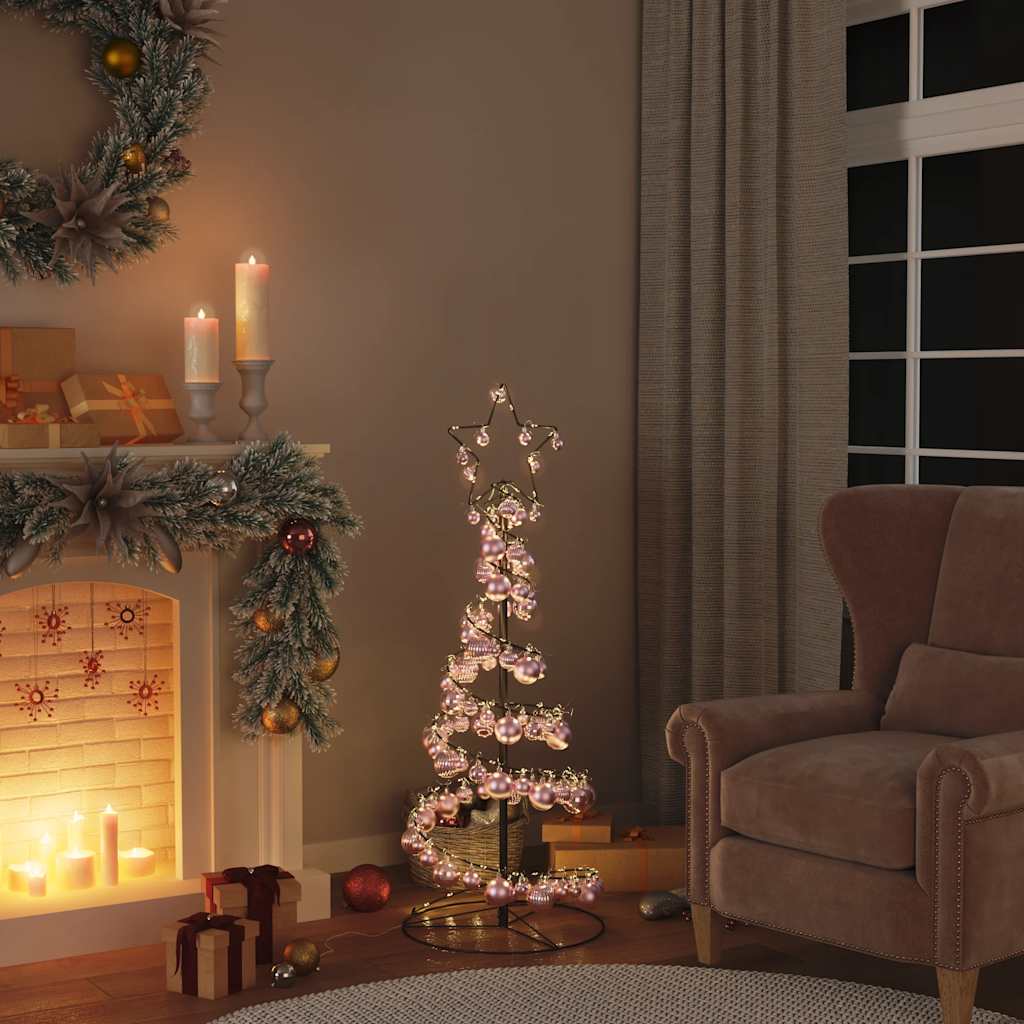 Led para árbol de navidad con bolas 80 led blanco cálido 120 cm v8146 - Vetonek