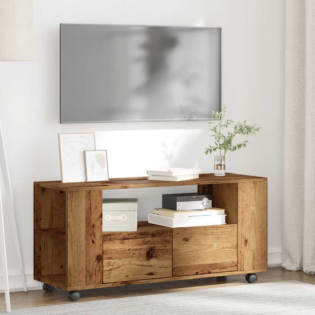 Cabinet télévisé avec roues en bois synthétisées Nexus âgés de 102x34,5x43cm