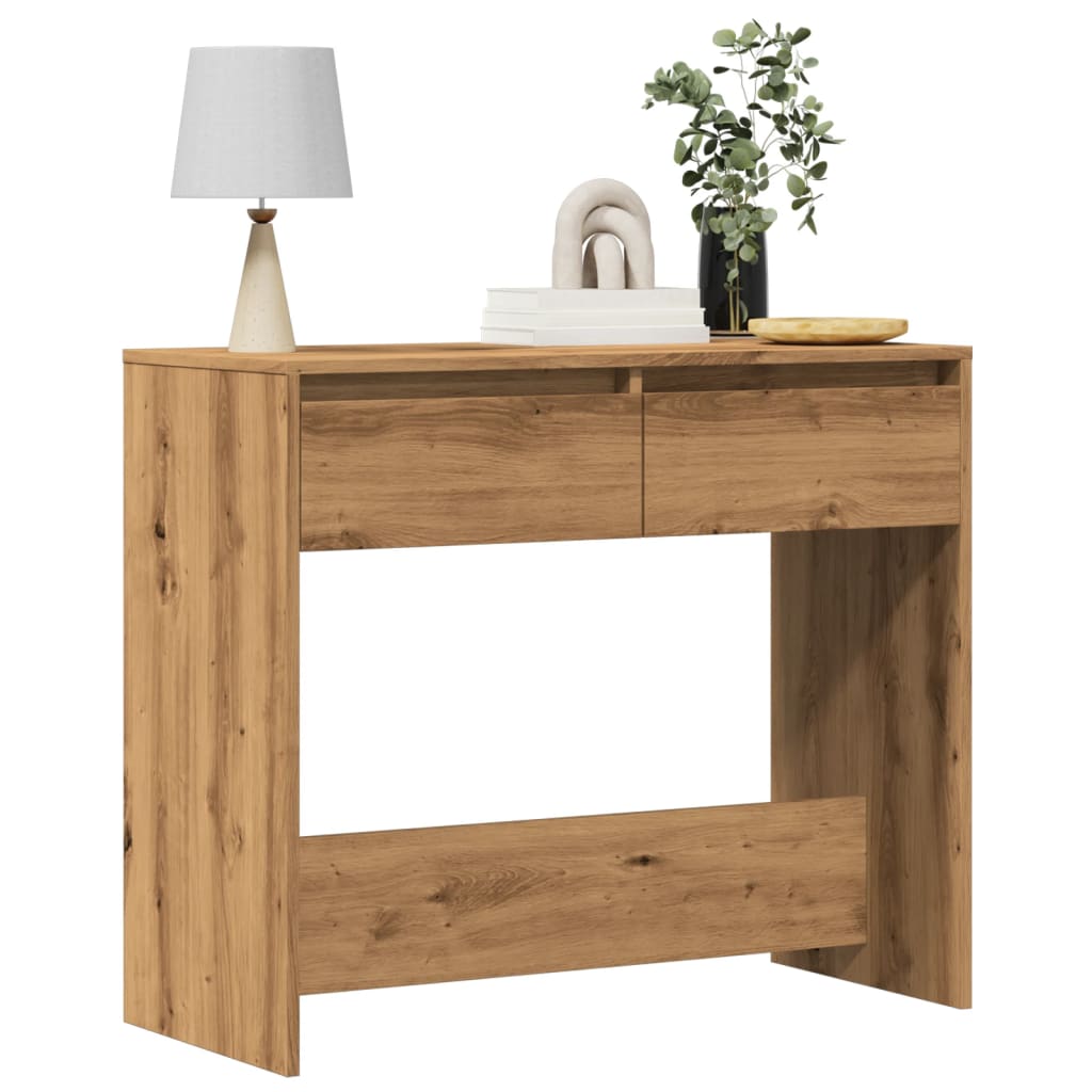 Vetonek Mesa consola madera de ingeniería roble artesanal 89x41x76,5 cm