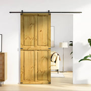 Puerta de granero corona madera maciza pino 90x210 cm v7742 Vetonek