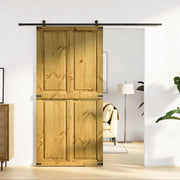 Puerta de granero corona madera maciza pino 100x210 cm v7759 Vetonek