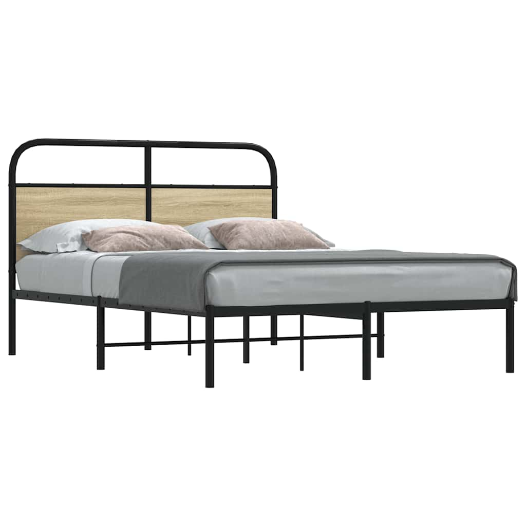 Vetonek Estructura de cama sin colchón 120x190 cm madera roble Sonoma