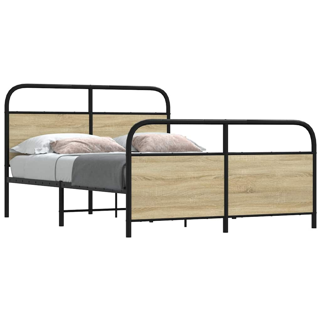 Vetonek Estructura de cama sin colchón 120x190 cm madera roble Sonoma