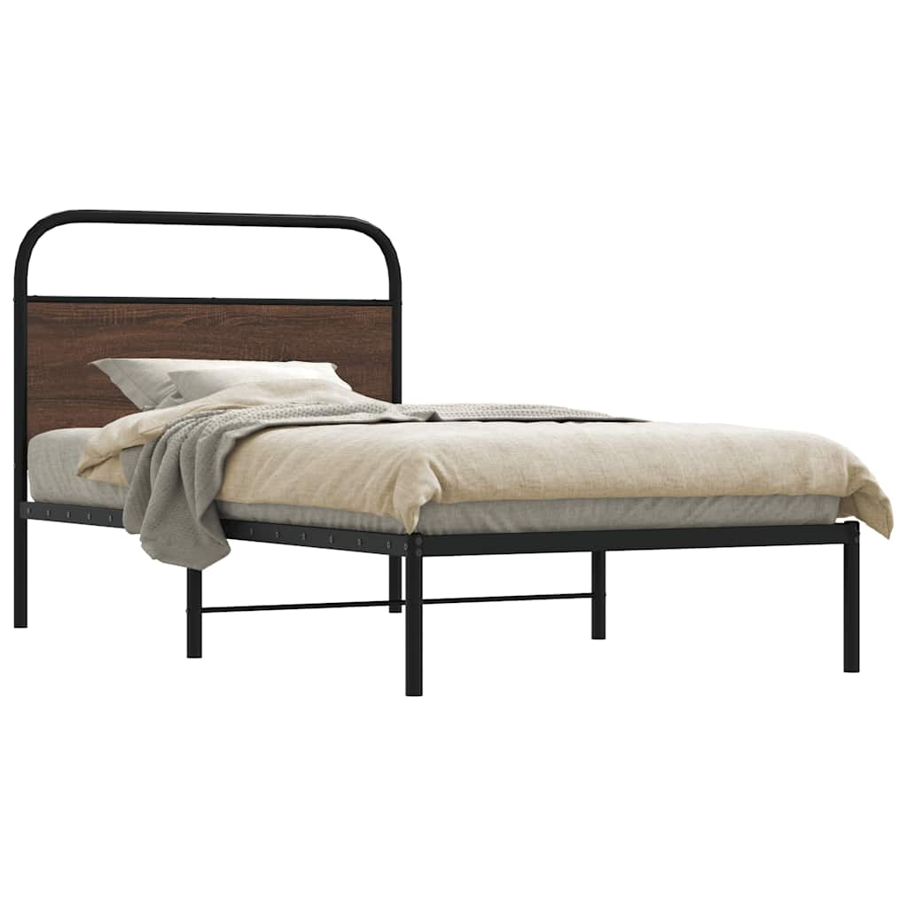 Vetonek Estructura de cama sin colchón 90x190 cm madera marrón roble