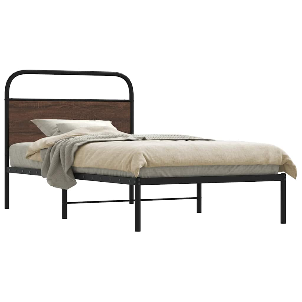 Vetonek Estructura de cama sin colchón 100x190 cm madera marrón roble