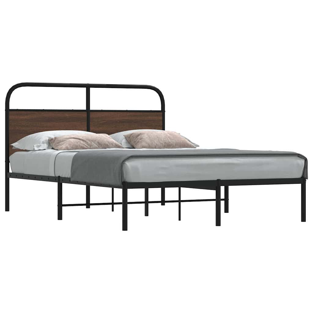 Vetonek Estructura de cama sin colchón 135x190 cm madera marrón roble