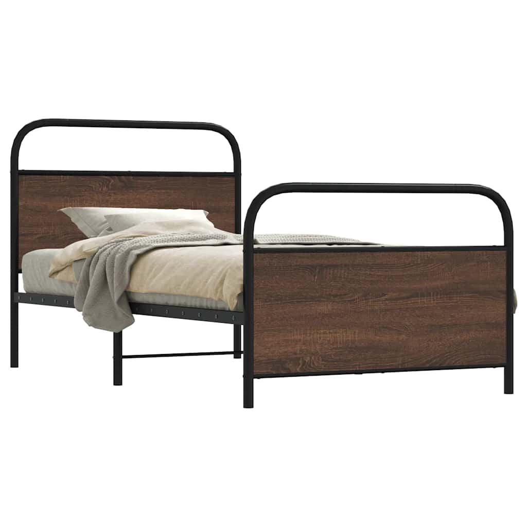 Vetonek Estructura de cama sin colchón 90x190 cm madera marrón roble