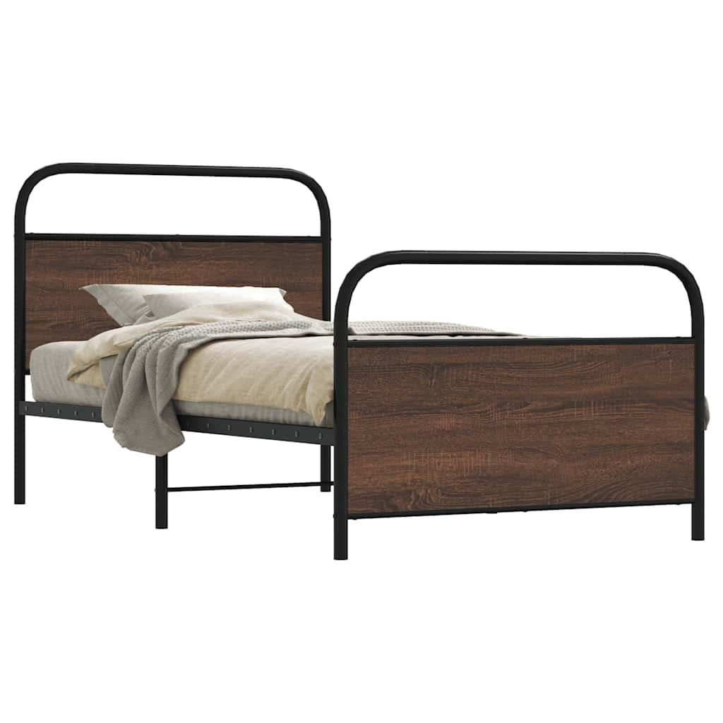 Vetonek Estructura de cama sin colchón 90x200 cm madera marrón roble