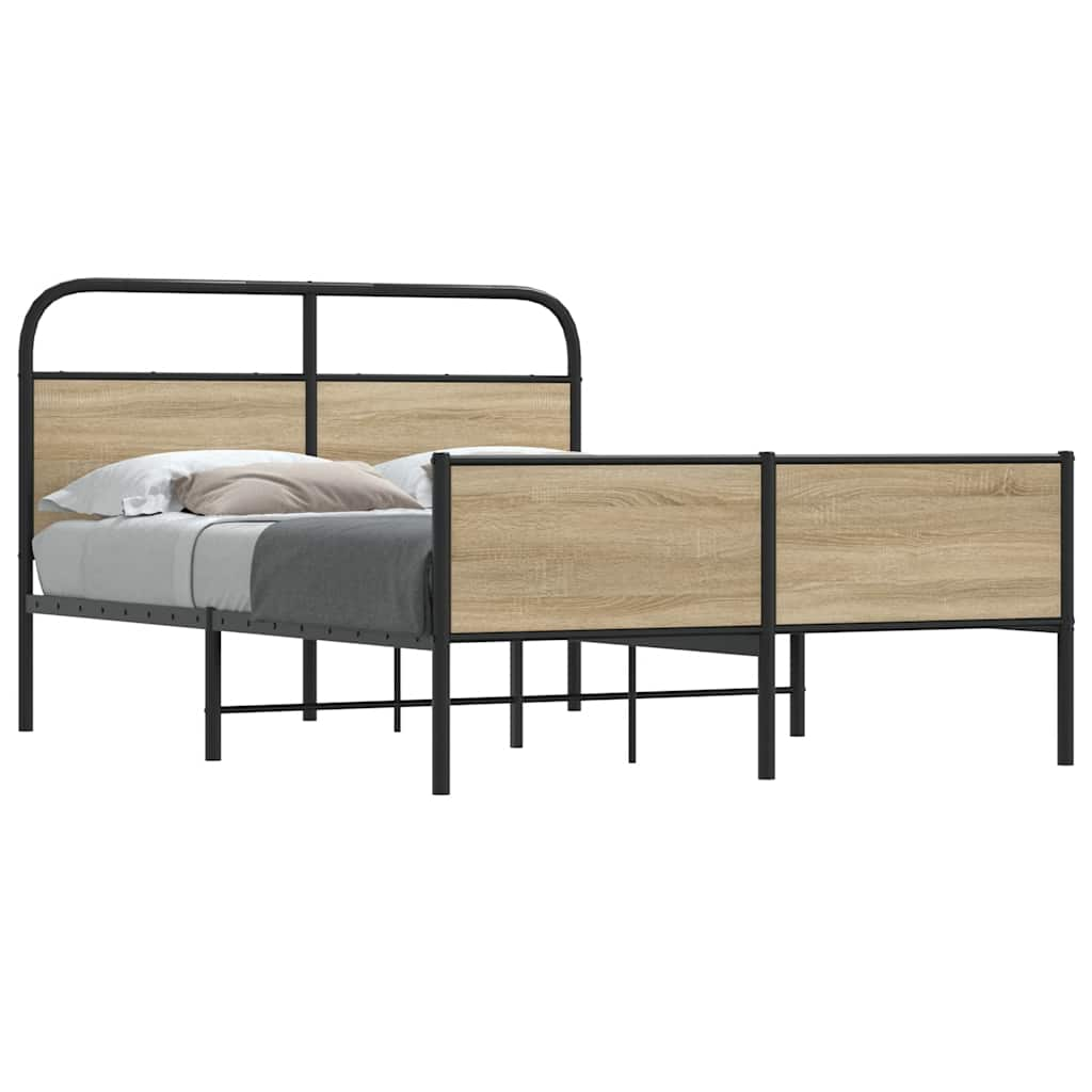 Vetonek Estructura de cama sin colchón 120x190 cm madera roble Sonoma