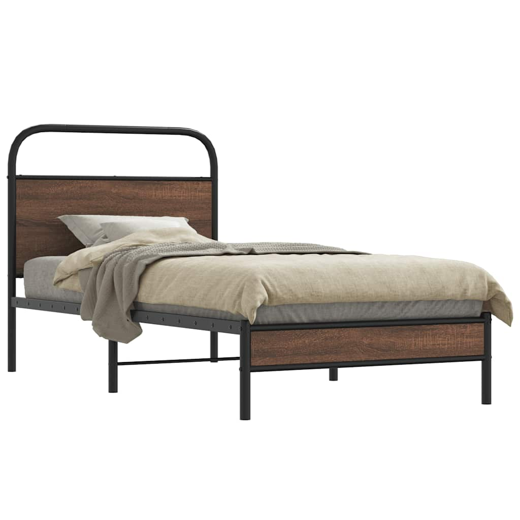 Vetonek Estructura de cama sin colchón 90x190 cm madera marrón roble