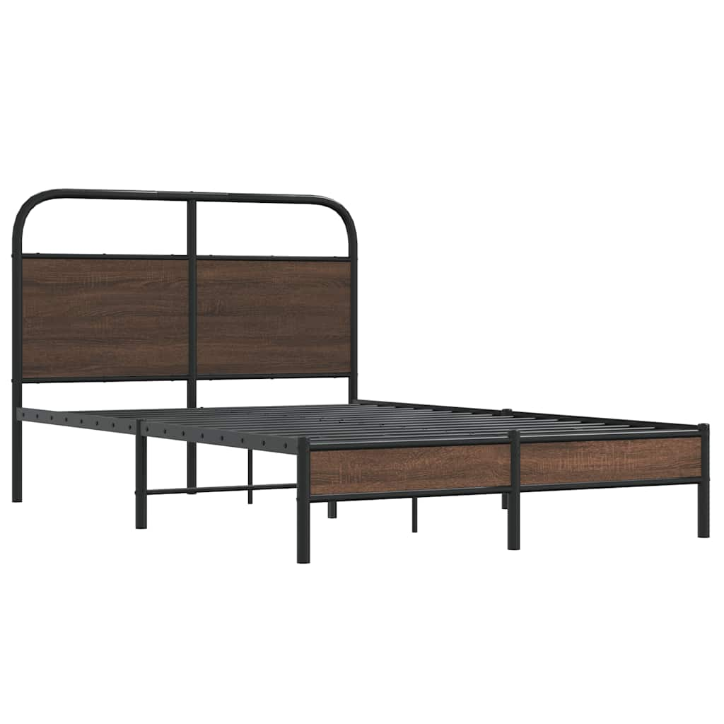 Bed Structure 120x190 cm Brown Wood Oak