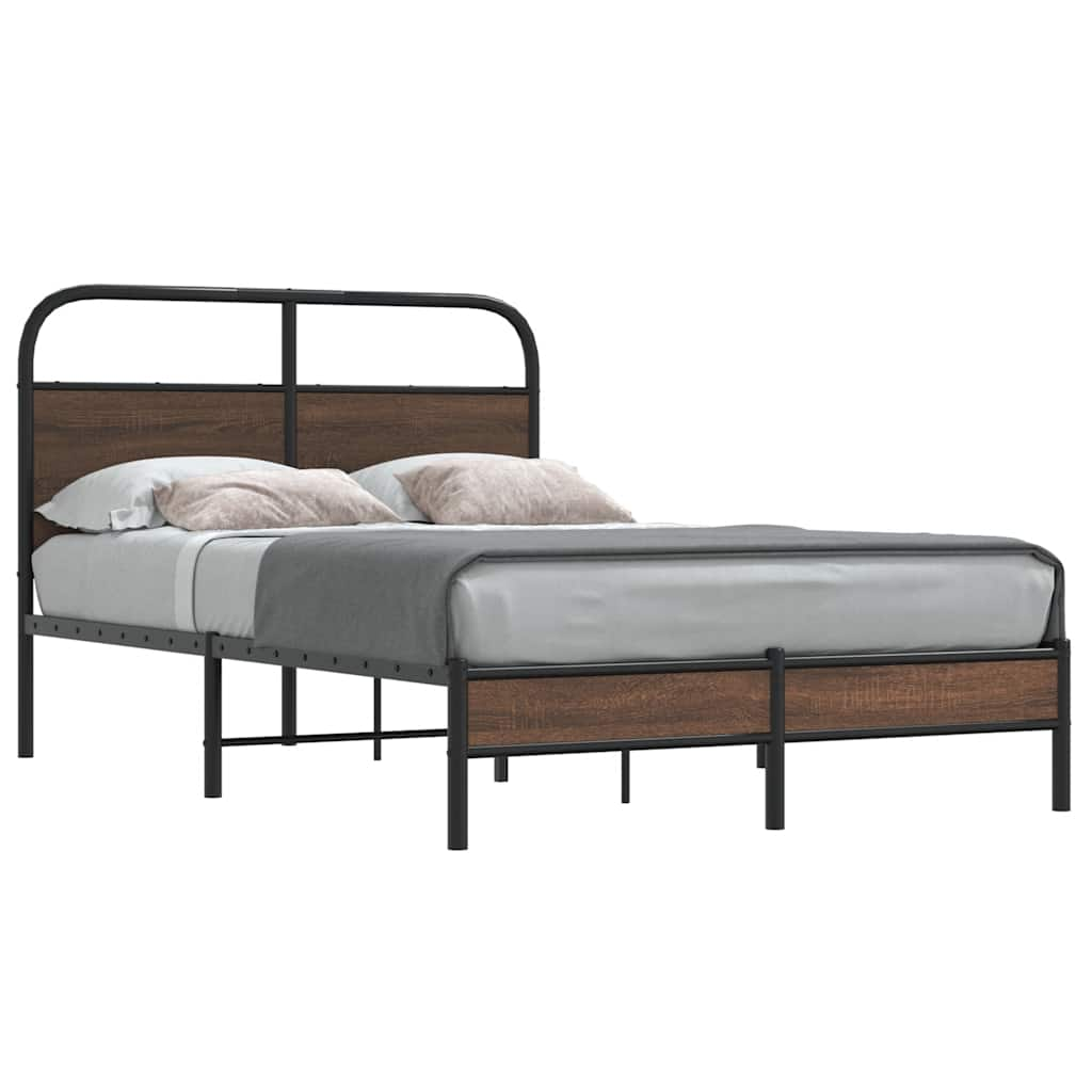 Vetonek Estructura de cama sin colchón 120x190 cm madera marrón roble