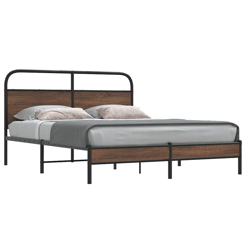 Vetonek Estructura de cama sin colchón 160x200 cm madera marrón roble