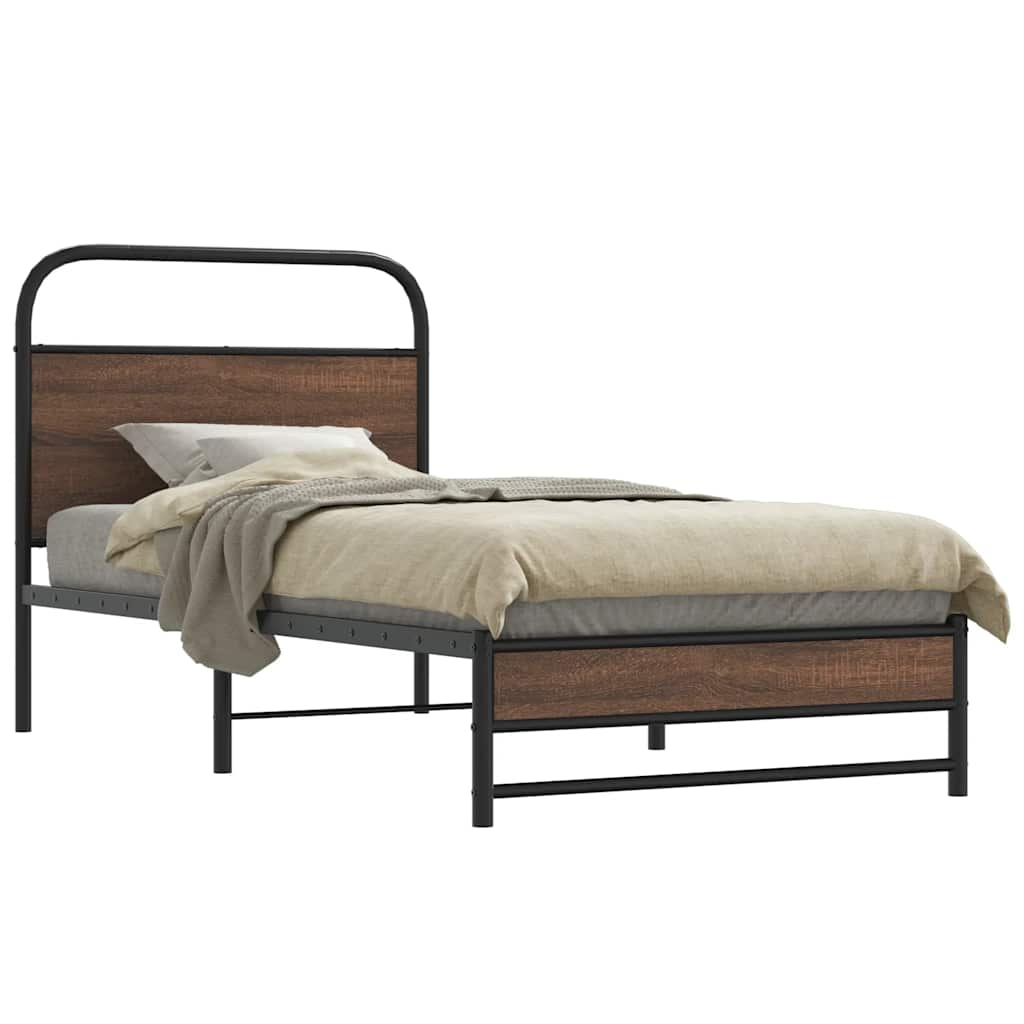 Vetonek Estructura de cama sin colchón 90x190 cm madera marrón roble