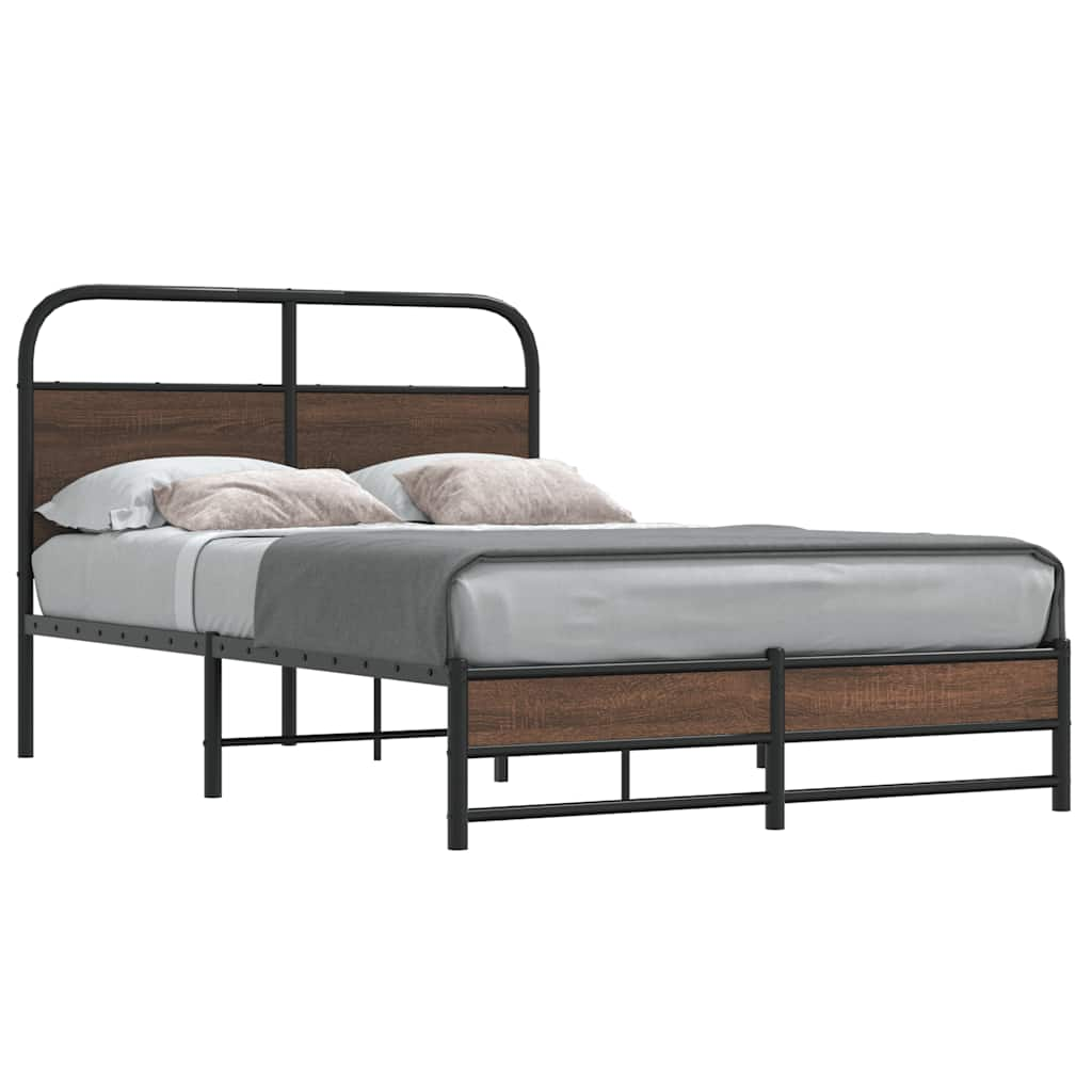 Vetonek Estructura de cama sin colchón 140x190 cm madera marrón roble