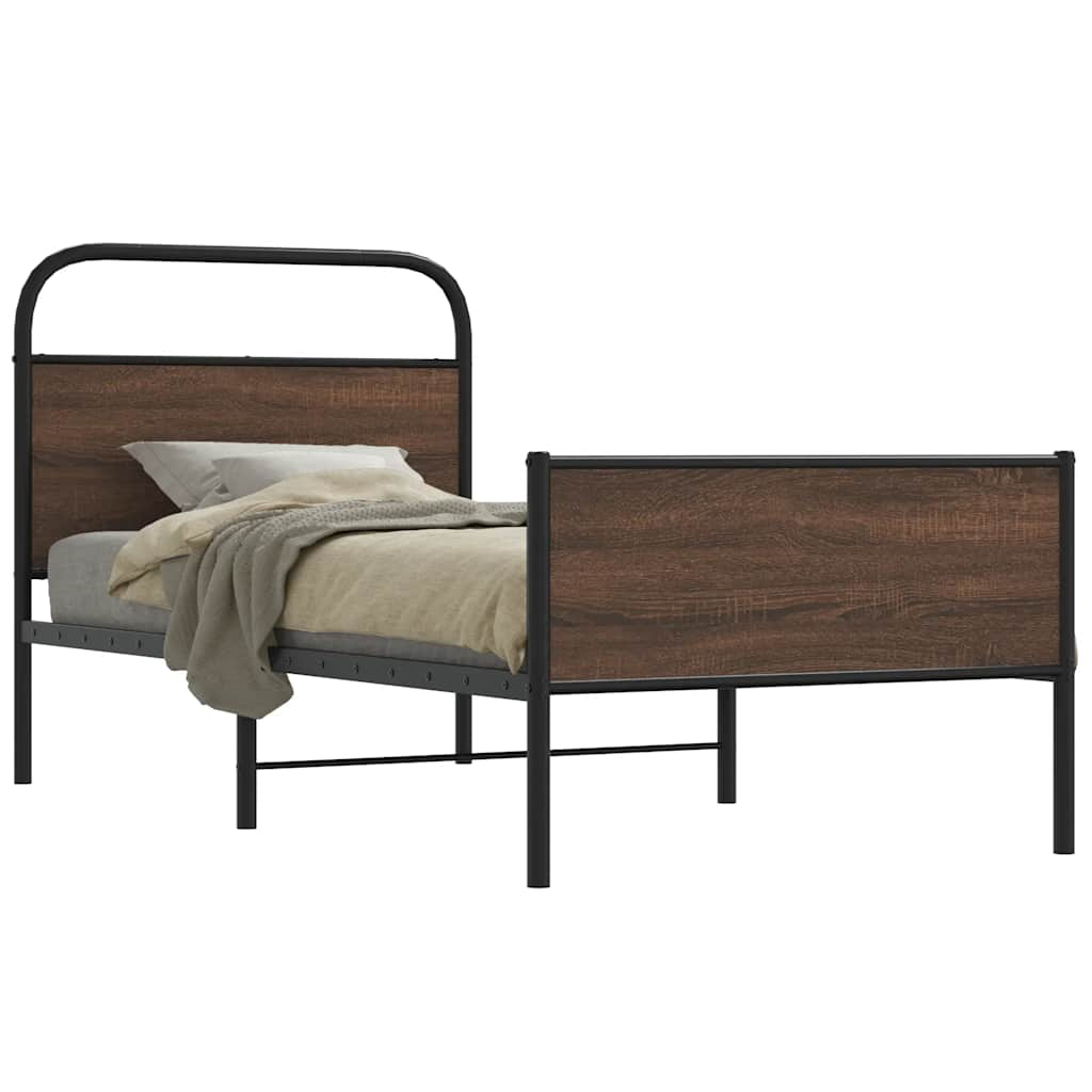 Vetonek Estructura de cama sin colchón 90x190 cm madera marrón roble