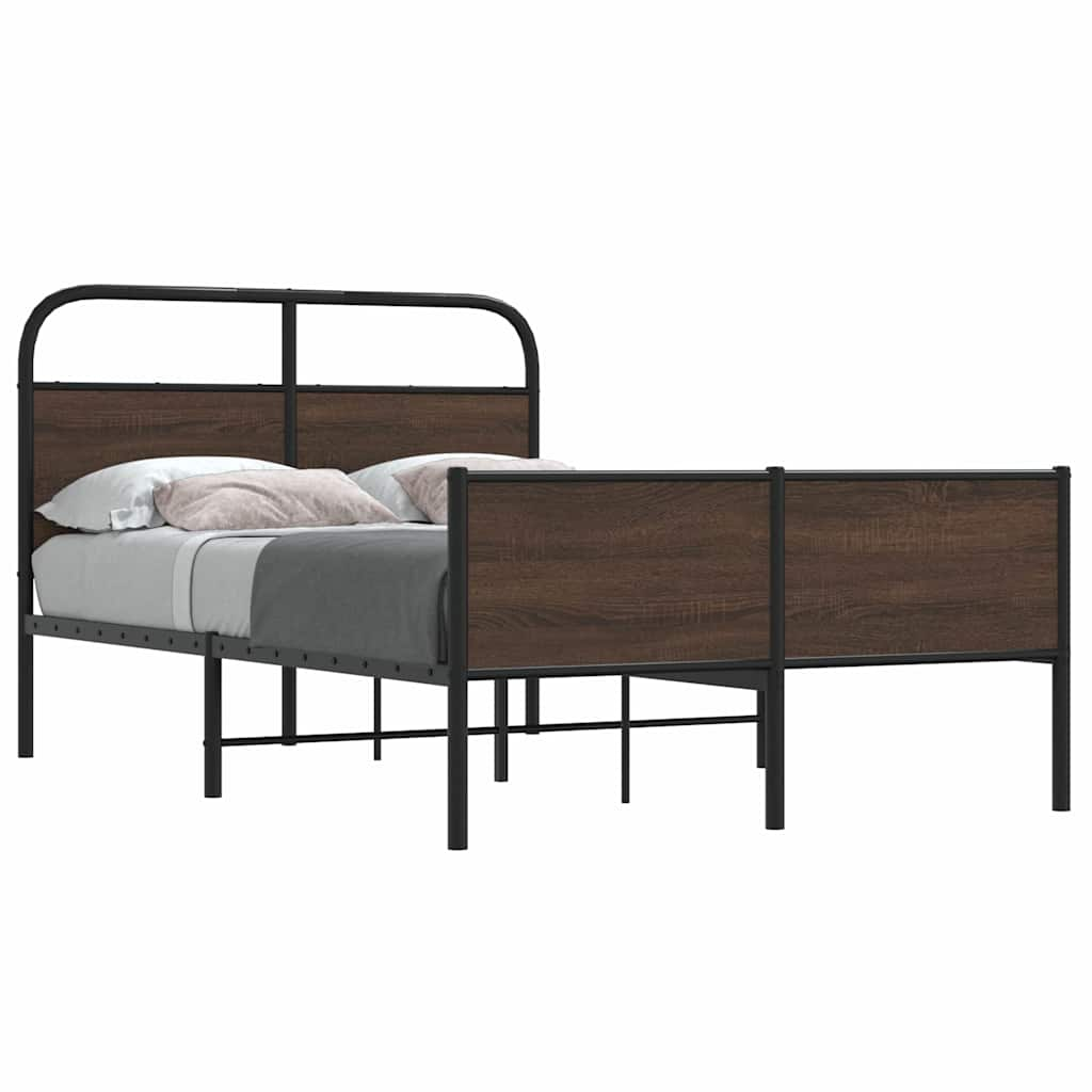 Vetonek Estructura de cama sin colchón 120x190 cm madera marrón roble