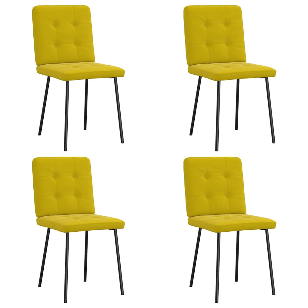 Vetonek Sillas de comedor 4 unidades terciopelo amarillo