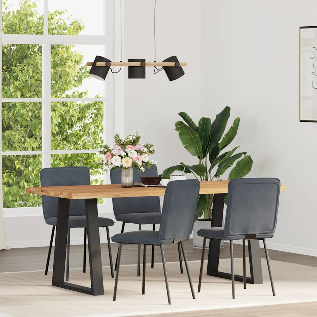 Vetonek Sillas de comedor 4 unidades terciopelo gris oscuro