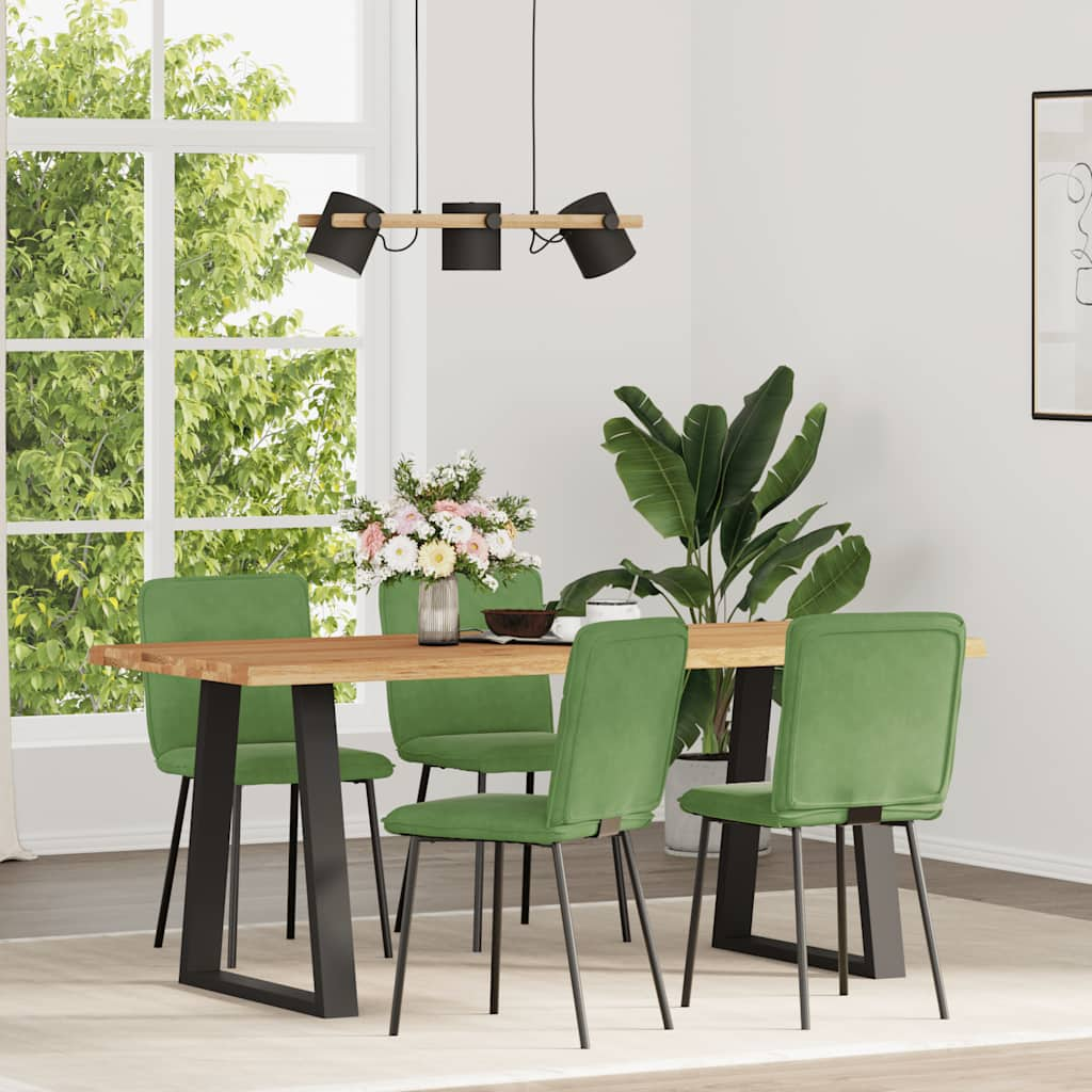 Vetonek Sillas de comedor 4 unidades terciopelo verde claro