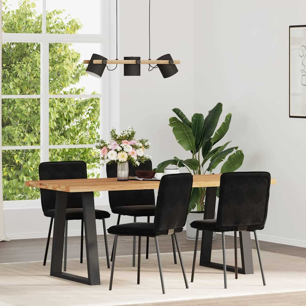 Vetonek Sillas de comedor 4 unidades terciopelo negro