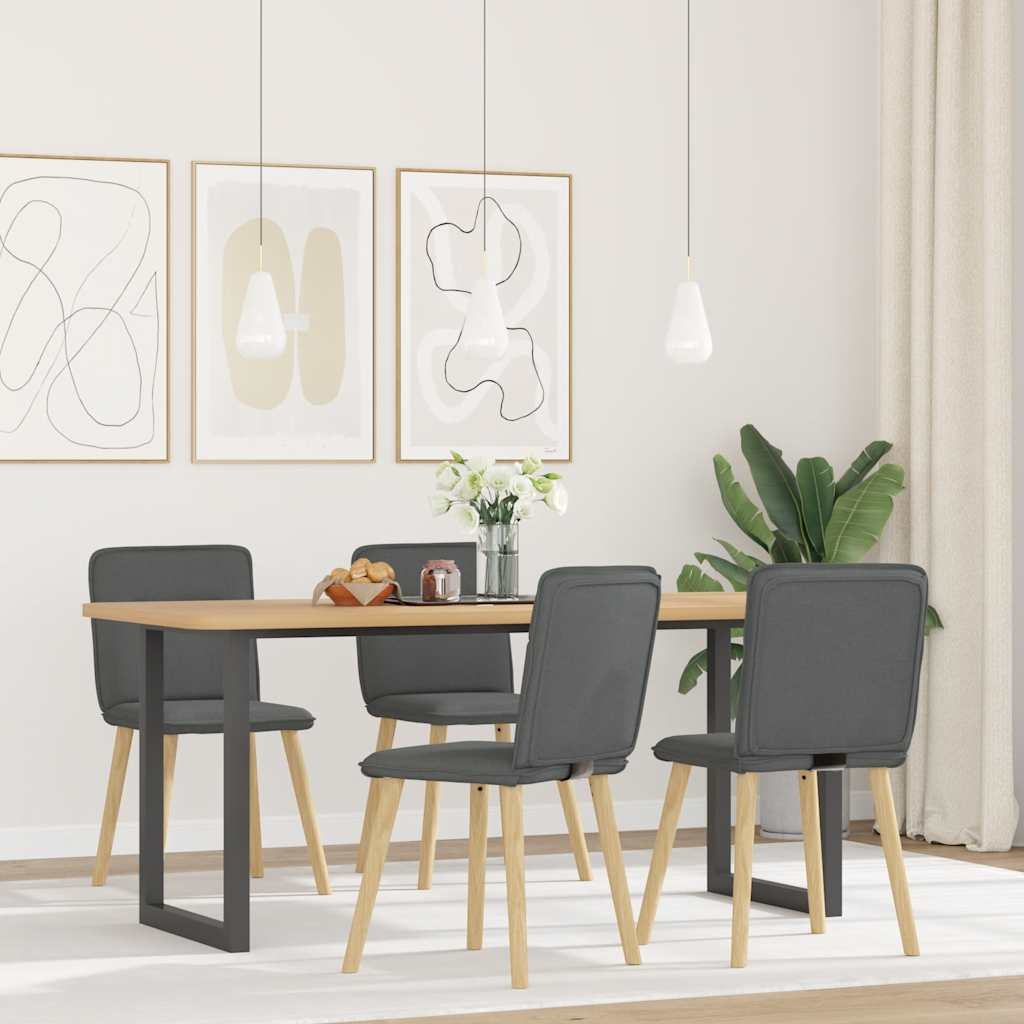 Vetonek Sillas de comedor giratorias 4 unidades tela gris oscuro